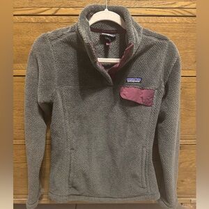 Patagonia Gray and Purple Women's Cowl Sweater